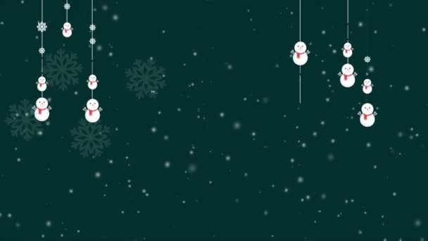 Snö Personer Animation Bakgrund Samling — Stockvideo