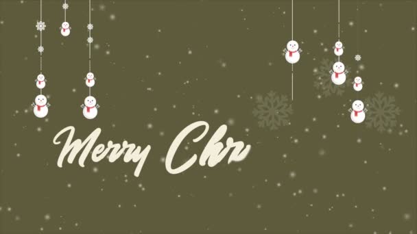 Eine Animation Der Schneemänner Frohe Weihnachten Und Ein Gutes Neues — Stockvideo