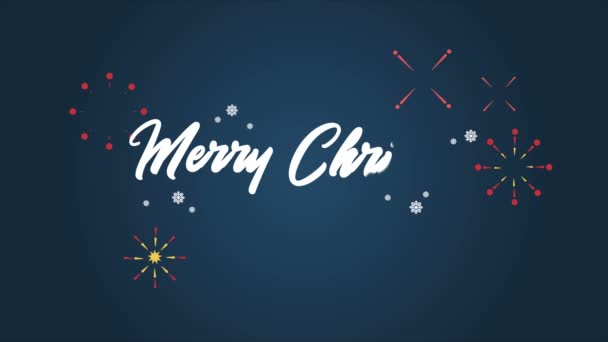 Merry Christmas Happy New Year Footage Fireworks Collection — Stock Video