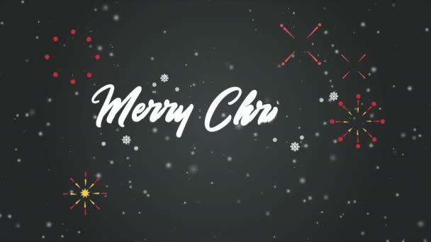 Veselé Vánoce Šťastný Nový Rok Záběry Aplikace Fireworks Kolekce — Stock video