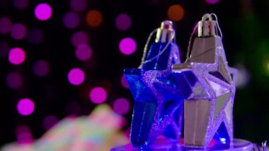 İki yıldız Noel hareketli görüntüleri. Yılbaşı koleksiyonu