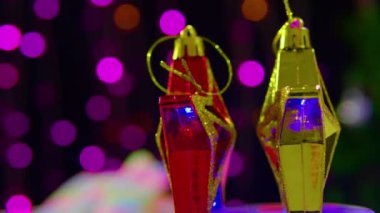 İki yıldız Noel hareketli görüntüleri. Yılbaşı koleksiyonu