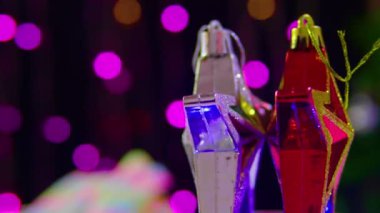 İki yıldız Noel hareketli görüntüleri. Yılbaşı koleksiyonu