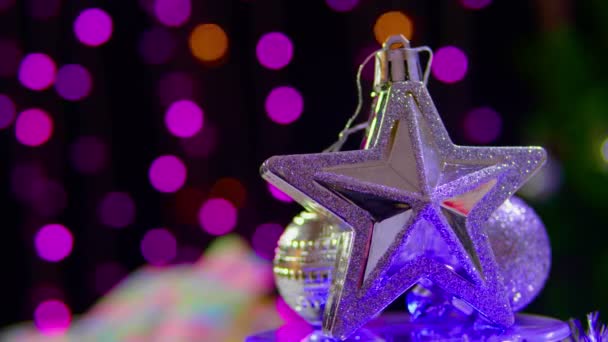 Felvétel Labdát Karácsonyi Csillag Mozog Gyűjtemény — Stock videók