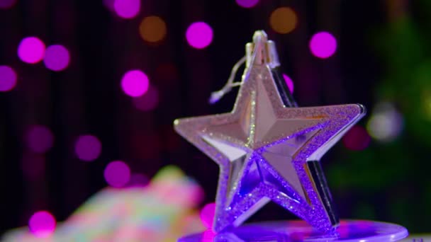 Bir Hareketli Noel Yıldız Görüntüleri Yılbaşı Koleksiyonu — Stok video