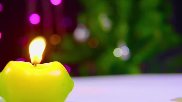 Filmato Candele Accese Collezione Natale — Video Stock