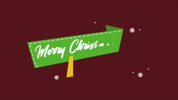 Animatie Sneeuw Mensen Voor Groeten Merry Christmas Collection — Stockvideo