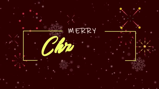 Merry Christmas Animatie Met Vuurwerk Achtergrond Collectie Wenskaarten — Stockvideo