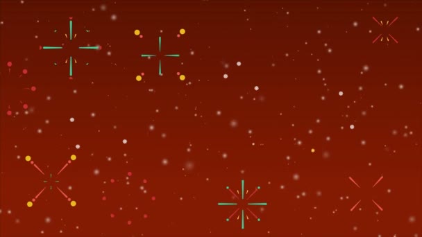 Animation Von Gruß Weihnachten Mit Feuerwerk Hintergrundsammlung — Stockvideo