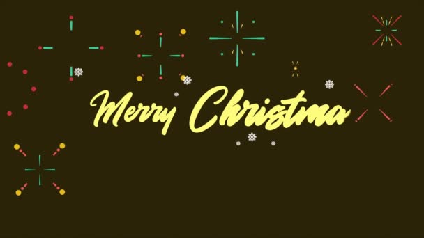 Veselé Vánoce Šťastný Nový Rok Ohňostrojem Animace Kolekce — Stock video