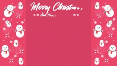 Neşeli Noel ve mutlu yeni yıl animasyon kardan adam koleksiyonu ile