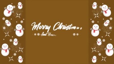 Neşeli Noel ve mutlu yeni yıl animasyon kardan adam koleksiyonu ile