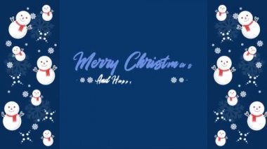 Neşeli Noel ve mutlu yeni yıl animasyon kardan adam koleksiyonu ile