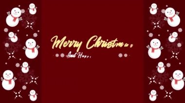 Neşeli Noel ve mutlu yeni yıl animasyon kardan adam koleksiyonu ile