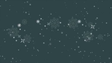 Beyaz kar taneleri ve kar pul koleksiyonu animasyon