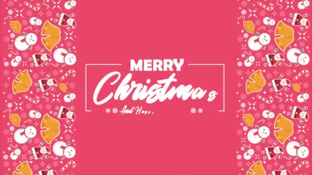 Veselé Vánoce Šťastný Nový Rok Animace Kolekce — Stock video