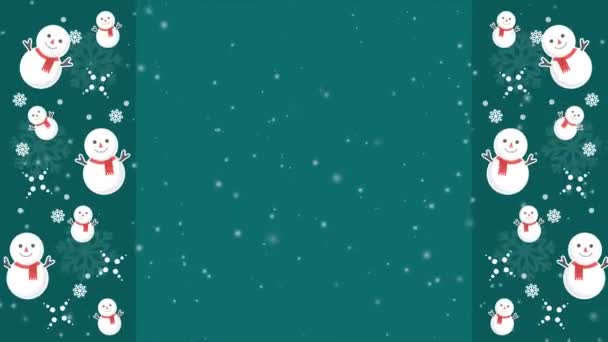 Fondo Animación Muñeco Nieve Para Colección Saludo — Vídeos de Stock