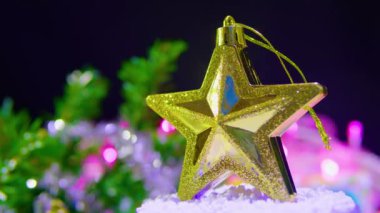 Animasyon yıldız Noel kar ile. Noel günü koleksiyonu