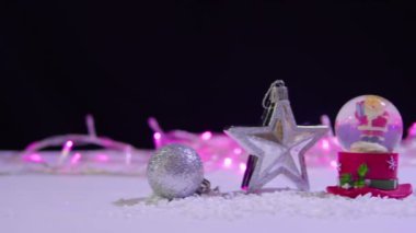 Kar küresi, yıldız ve topu Noel koleksiyon görüntüleri