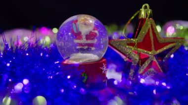 Kar küresi ve yıldız Noel Noel günü koleksiyonu için görüntüleri