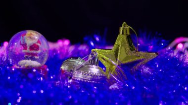 Kar küresi, yıldız ve topu Noel Noel günü koleksiyonu için görüntüleri