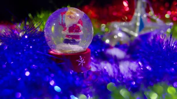 Kar Küresi Yıldız Noel Noel Günü Koleksiyonu Için Görüntüleri — Stok video