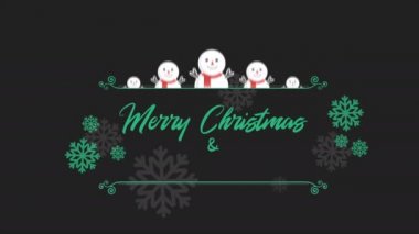 Neşeli Noel arka plan animasyon kardan adam koleksiyonu ile