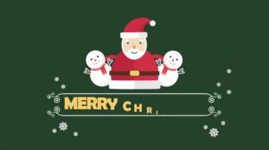 Kardan adam ve Noel Baba koleksiyonu ile neşeli Noel animasyon
