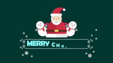 Kardan adam ve Noel Baba koleksiyonu ile neşeli Noel animasyon