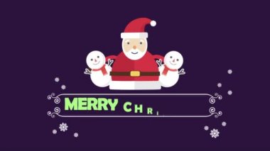 Kardan adam ve Noel Baba koleksiyonu ile neşeli Noel animasyon