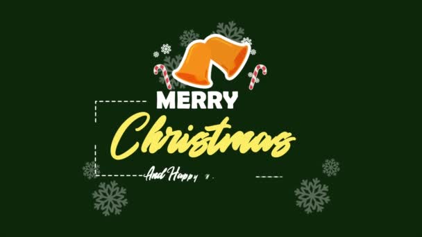 Feliz Natal Com Animação Sino Coleção Natal — Vídeo de Stock