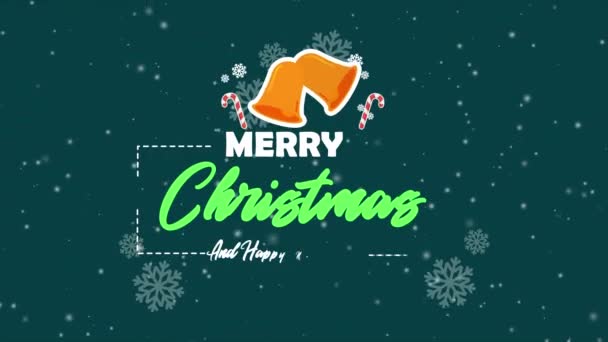 Buon Natale Con Animazione Campana Collezione Natale — Video Stock