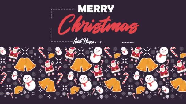 Filmati Buon Natale Con Ornamento Collezione Natale — Video Stock