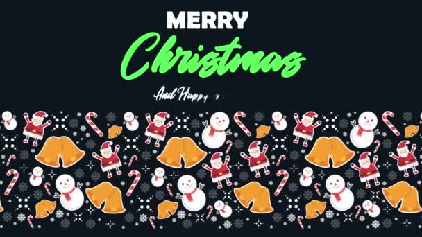 Mutlu Noeller Noel Koleksiyon Süsleme Ile Tebrik Animasyon — Stok video