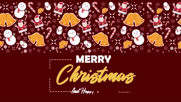 Merry Christmas Görüntüleri Ile Süsleme Yılbaşı Koleksiyonu — Stok video