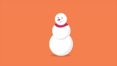 Animasyon karakter kardan adam hareket hediye yılbaşı koleksiyonu ile