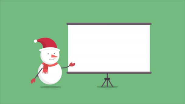 Animation Character Snowman Motion Christmas Day Collection — Stock Video