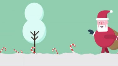 Noel Baba animasyon tepenin çekimde. Neşeli Noel koleksiyon