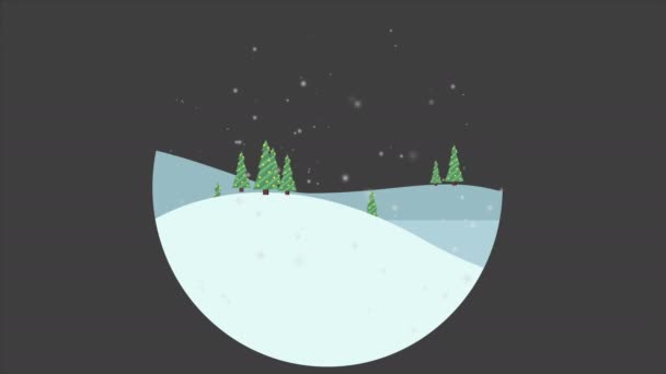 Paisaje Navidad Colección Animación Colina — Vídeo de stock