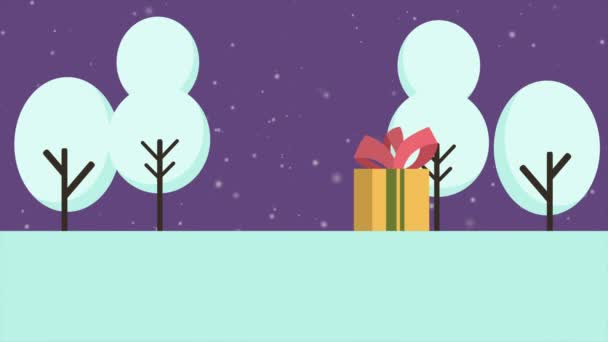 Paysage Noël Avec Collection Animation Cadeau — Video