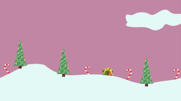 クリスマス ツリーのある風景とお祝いクリスマス映像コレクション — ストック動画