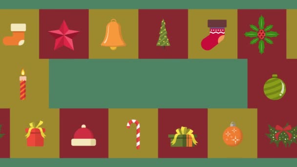 Šťastné Veselé Ornamenty Vánoční Animace Kolekce — Stock video