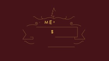 Typhography yazı ve animasyon ağaç koleksiyonu ile neşeli chirtmas