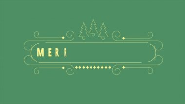 Typhography yazma ve ağaç koleksiyonu ile neşeli chirtmas animasyon