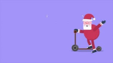Noel baba yürüyüş scooter ile animasyon. Chirstmas koleksiyonu