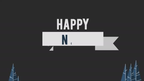 Animace Stromu Pro Šťastný Nový Rok Den Kolekce — Stock video