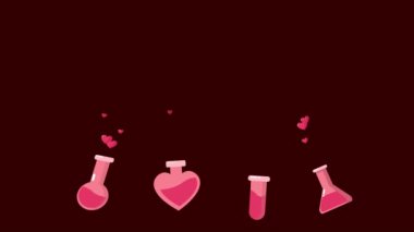 Mutlu sevgililer günü animasyon aşk iksiri koleksiyonu ile