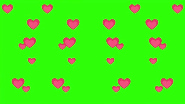 Animazione Dello Sfondo Dello Schermo Verde Collezione San Valentino — Video Stock