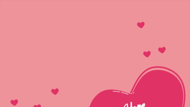 幸せなバレンタインの日のコレクションのための愛のアニメーション — ストック動画