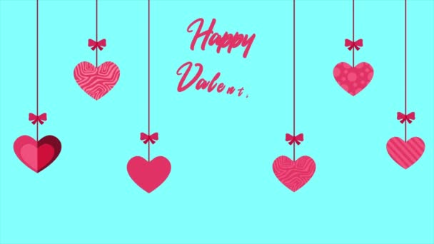 Animation Von Liebesbewegungen Für Eine Glückliche Valentinstags Kollektion — Stockvideo